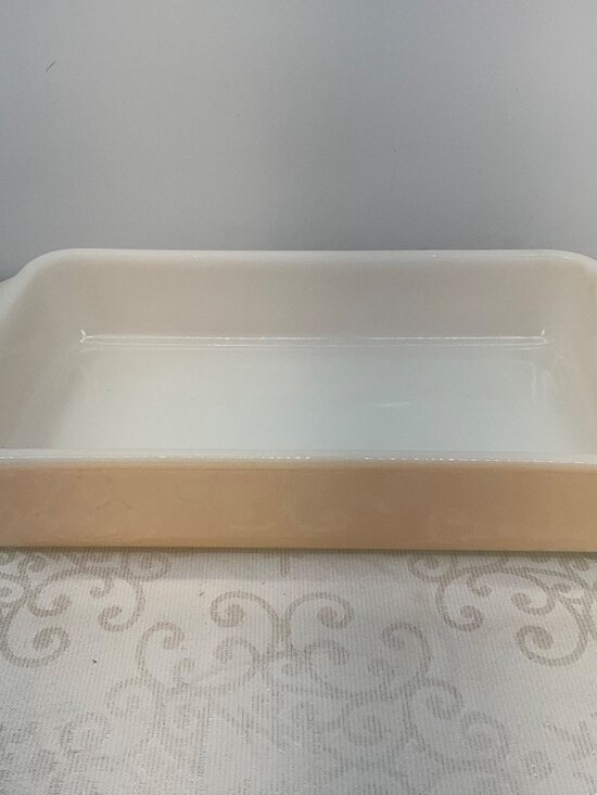 Vintage Pyrex Peach Lustre Loaf Baking Dish 1.5 Qt - Picture 1 of 6